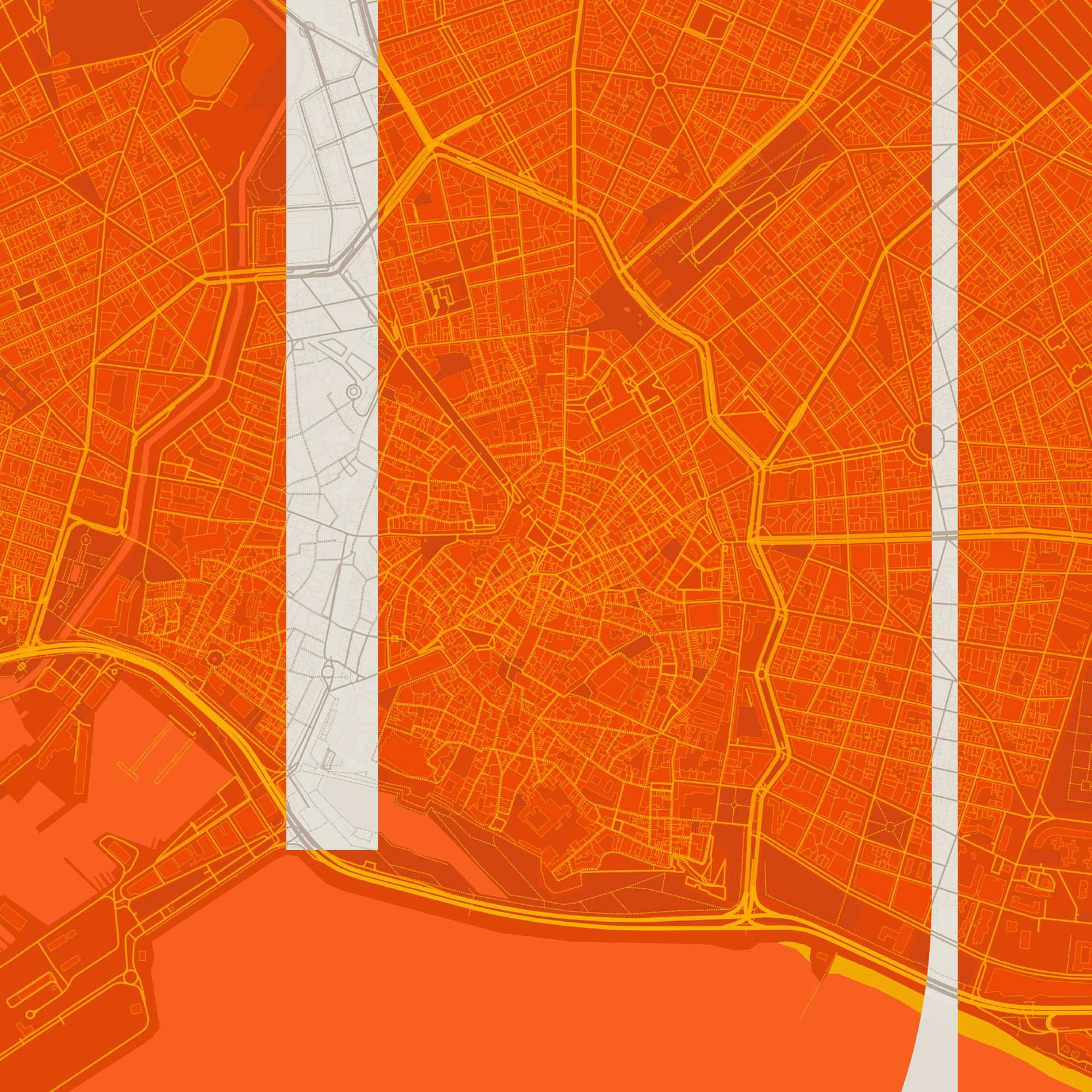 Detalle de la lámina tipográfica de Mallorca, textura del papel Giclée