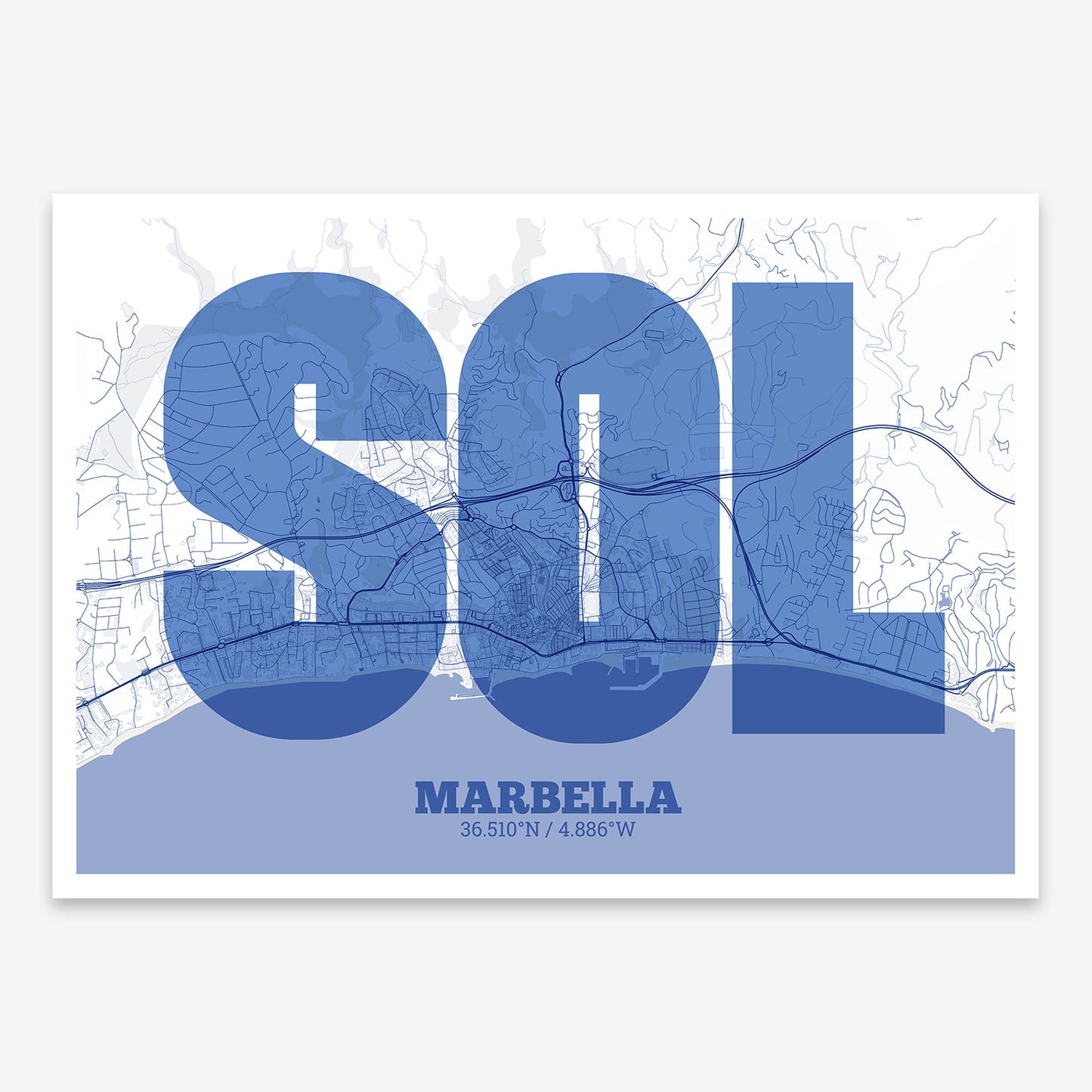 Marbella Map V02 Med / No Frame / No