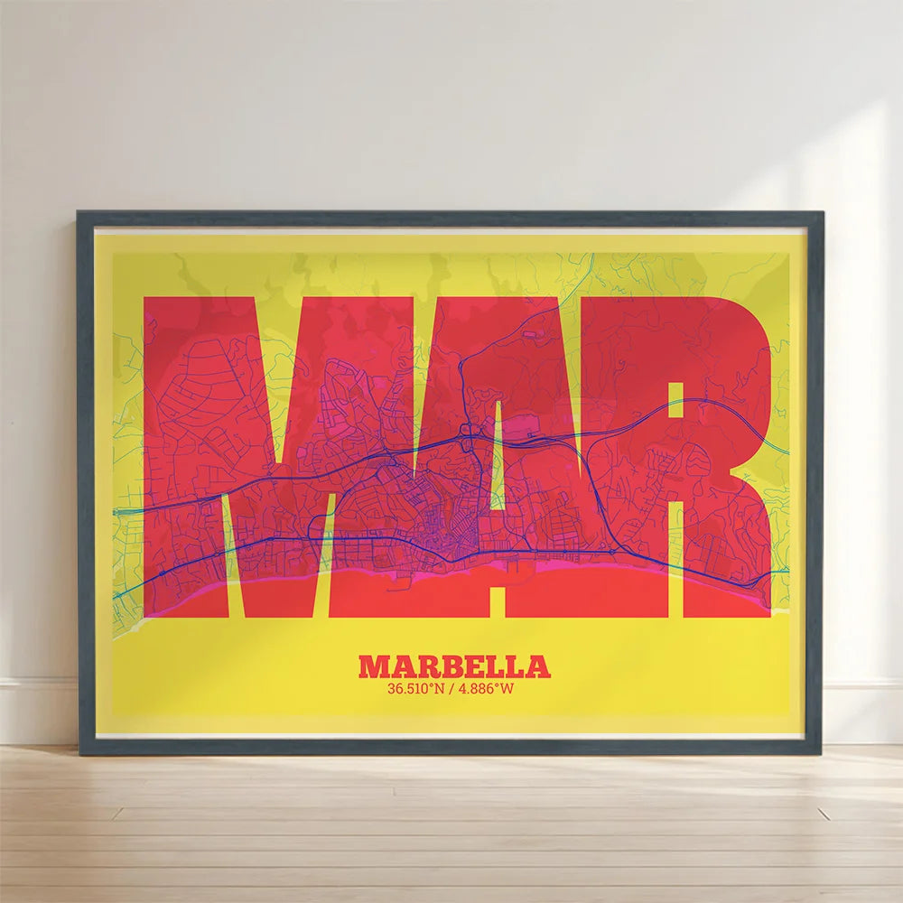 Decorative print of Marbella – Modern typographic art