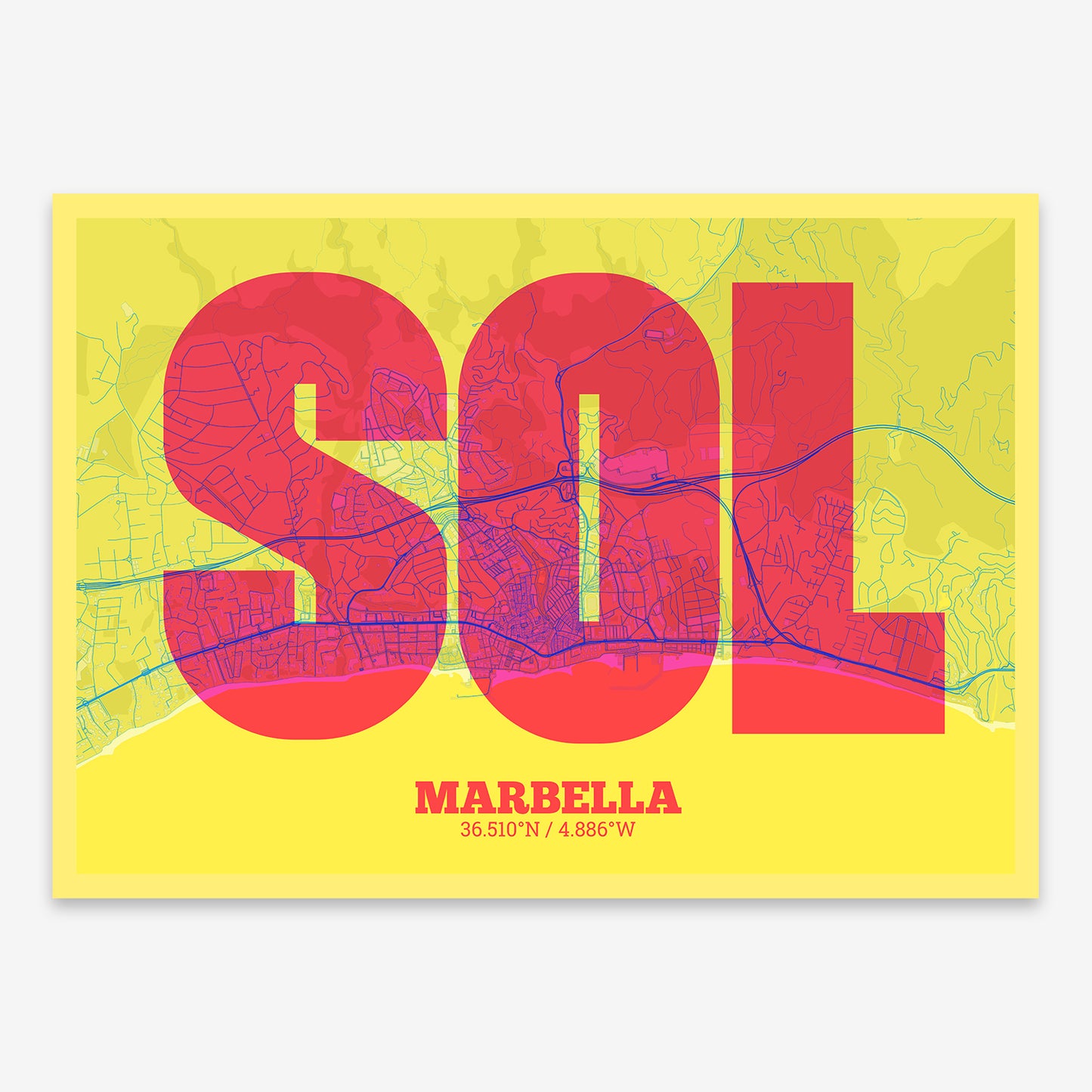 Marbella Map V02 Miami / Frame / Yes