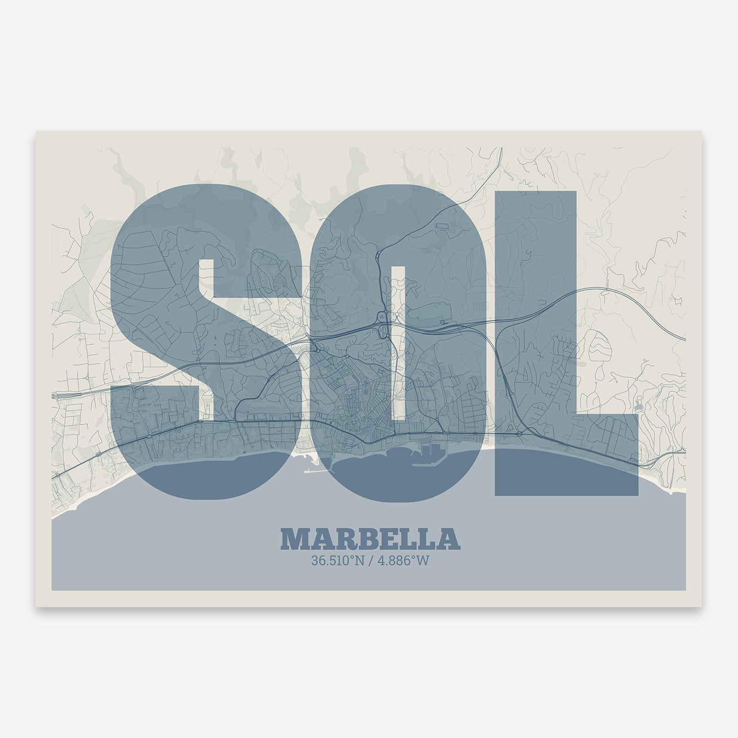 Marbella Map V02 Seaside / No Frame / No