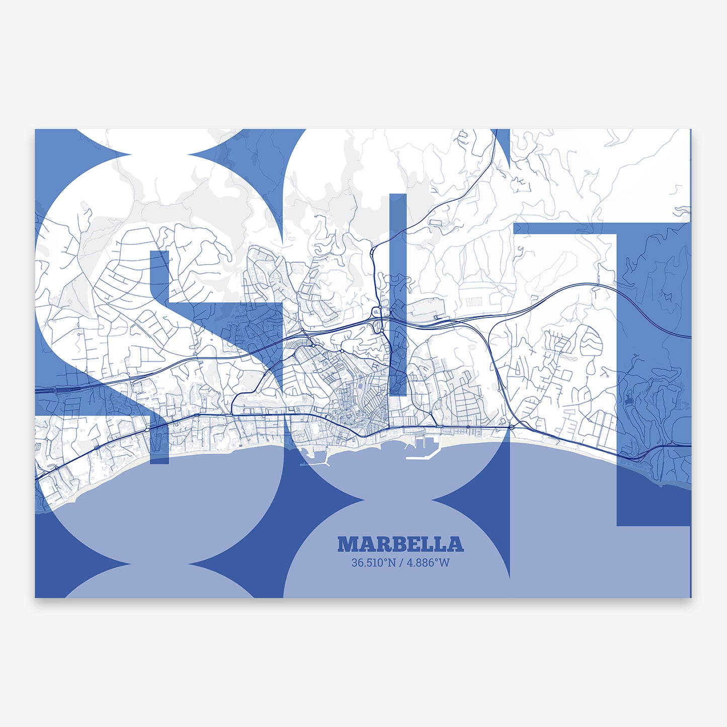 Marbella Map V03 Med / No Frame / No