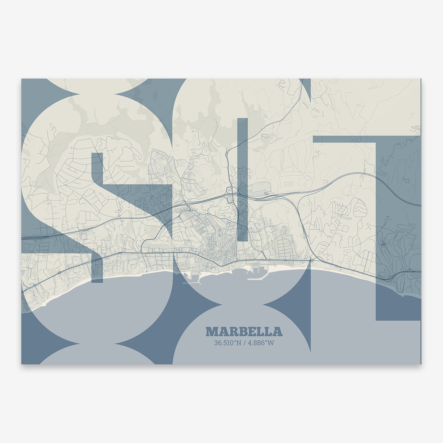 Marbella Map V03 Seaside / No Frame / No