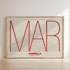 Marbella decorative poster – Ultra-fine typographic art