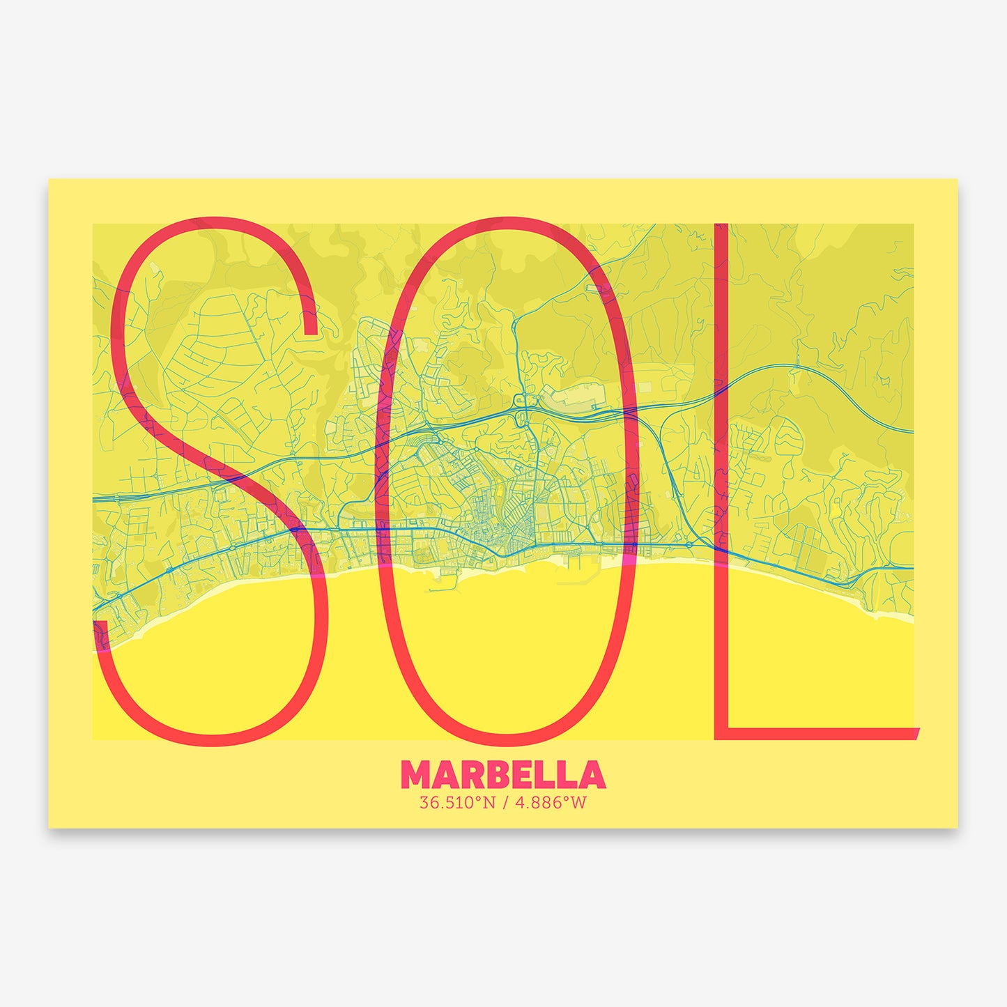 Marbella Map V07 Miami / No Frame / No