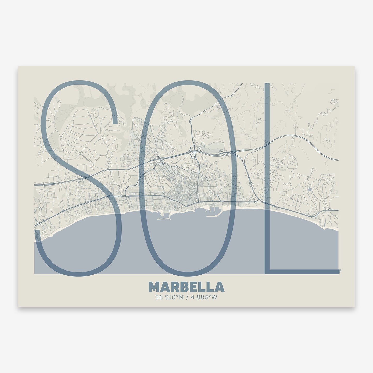 Marbella Map V07 Seaside / No Frame / No