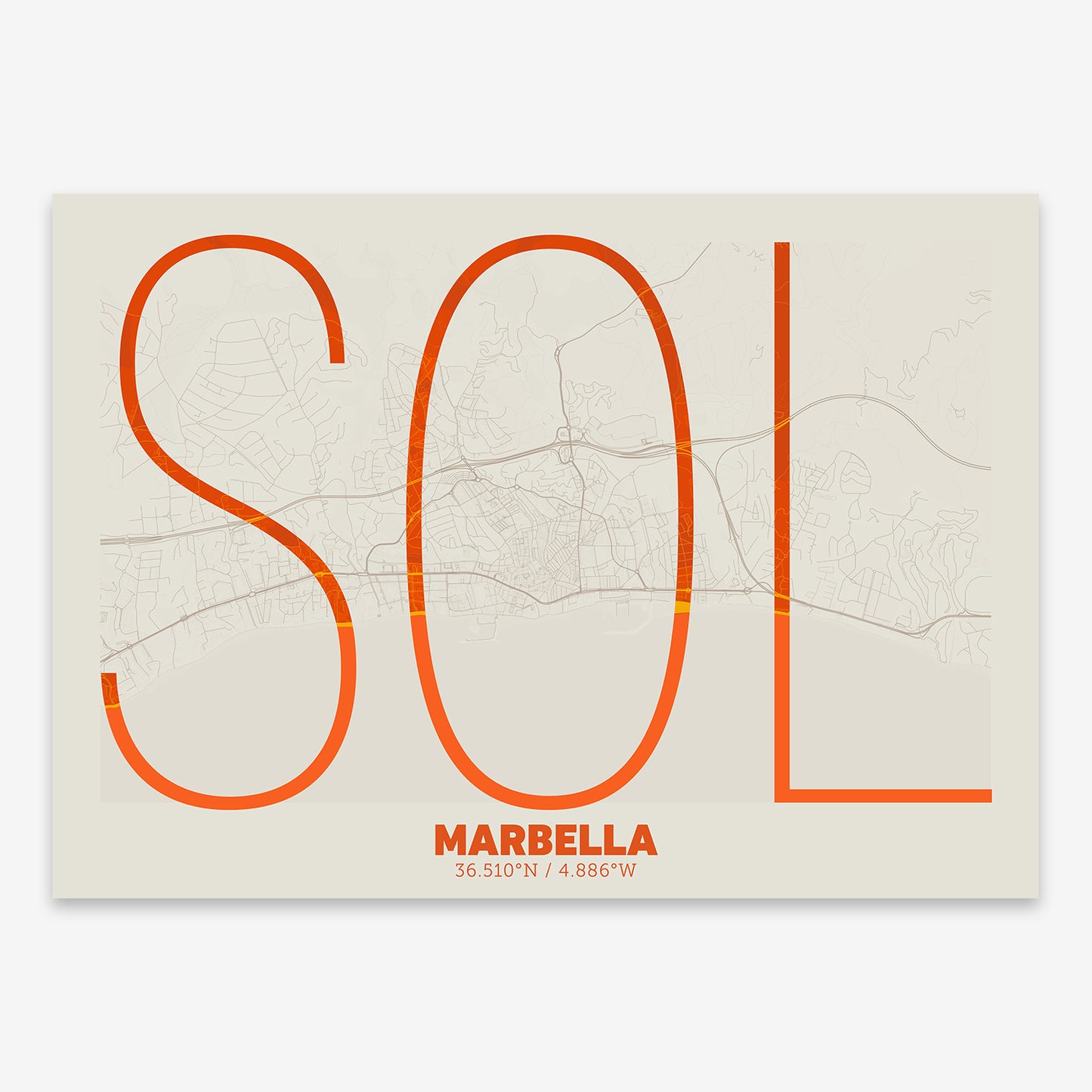 Marbella Map V07 Tribal / No Frame / Yes