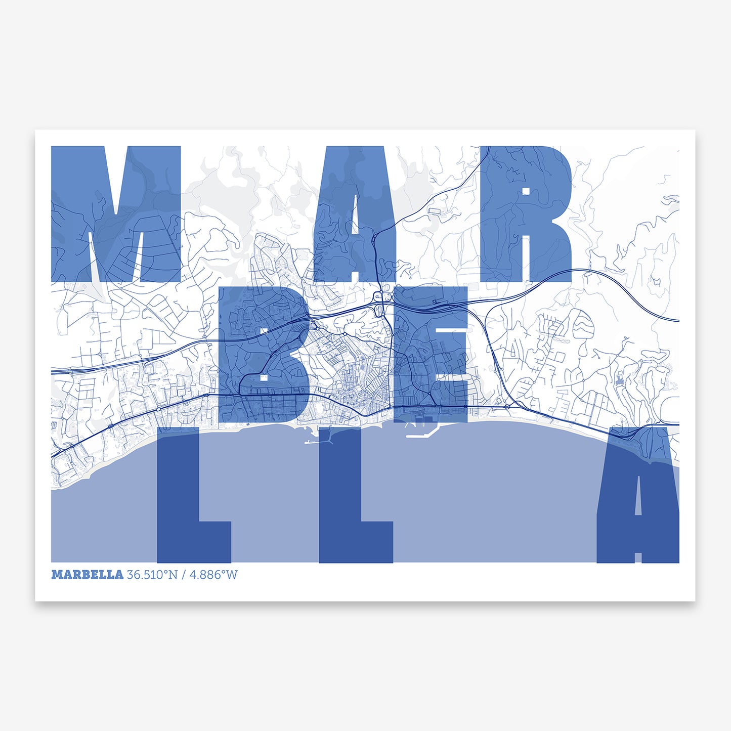 Marbella Map V08 Med / No Frame / No