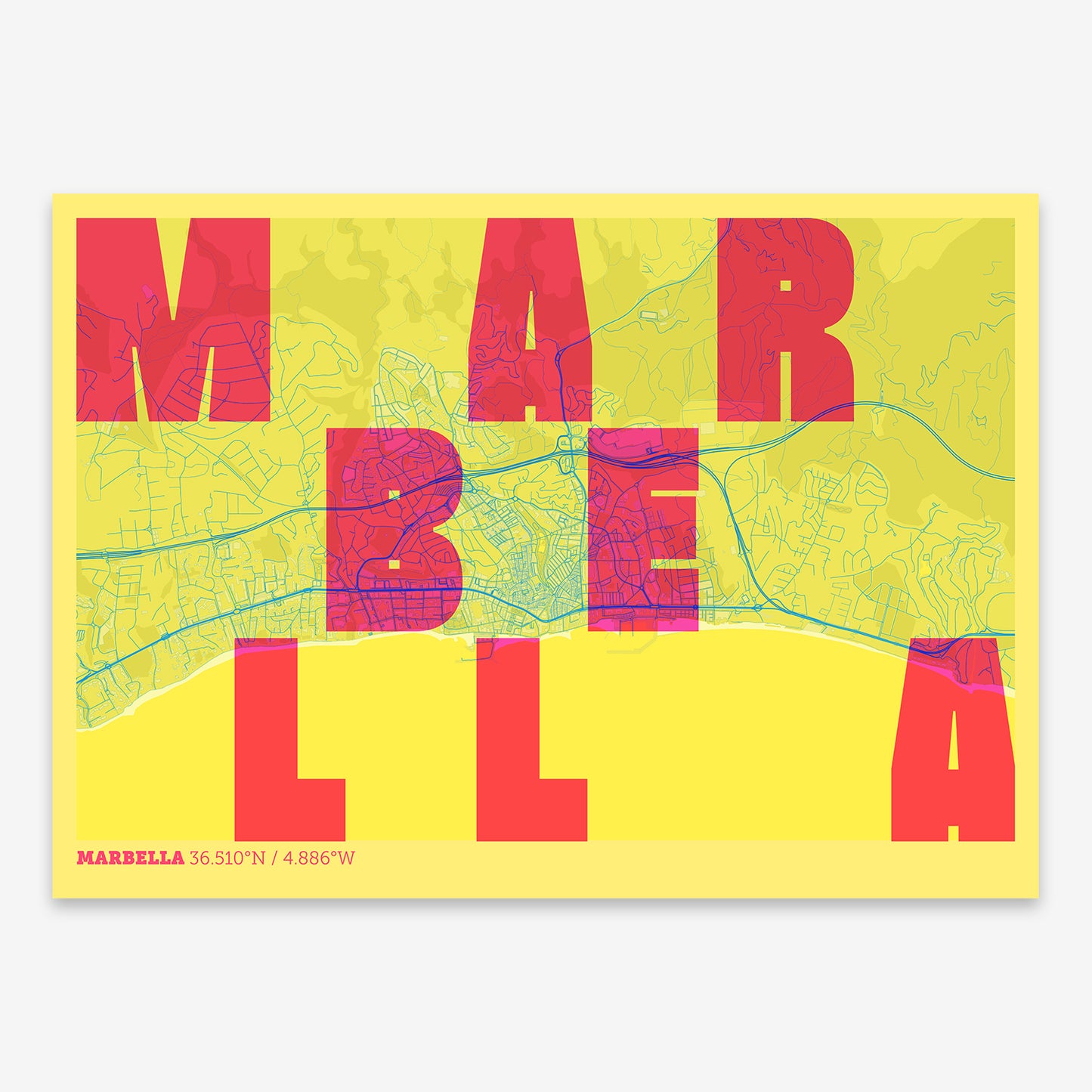 Marbella Map V08 Miami / No Frame / No