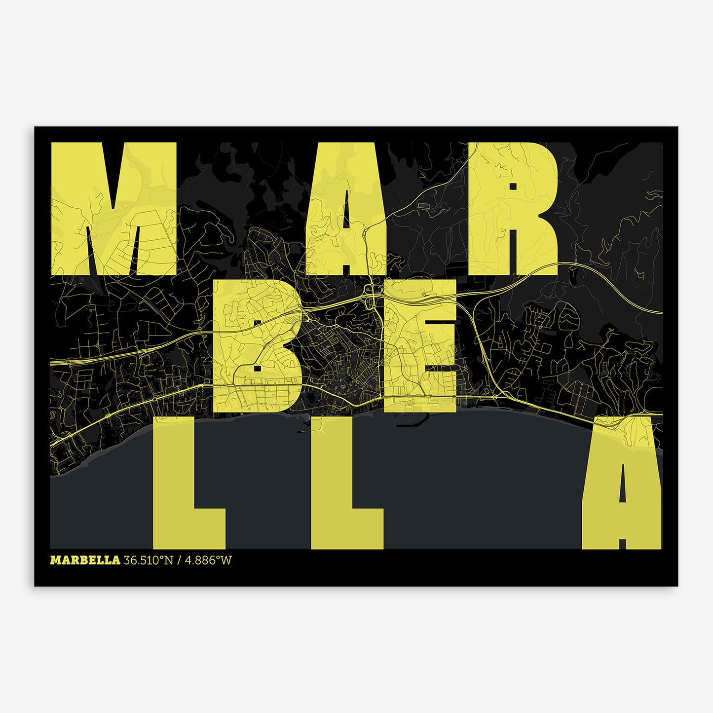 Marbella Map V08 Night / No Frame / No