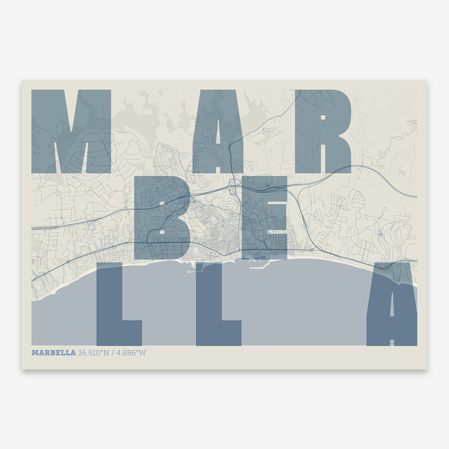 Marbella Map V08 Seaside / No Frame / No