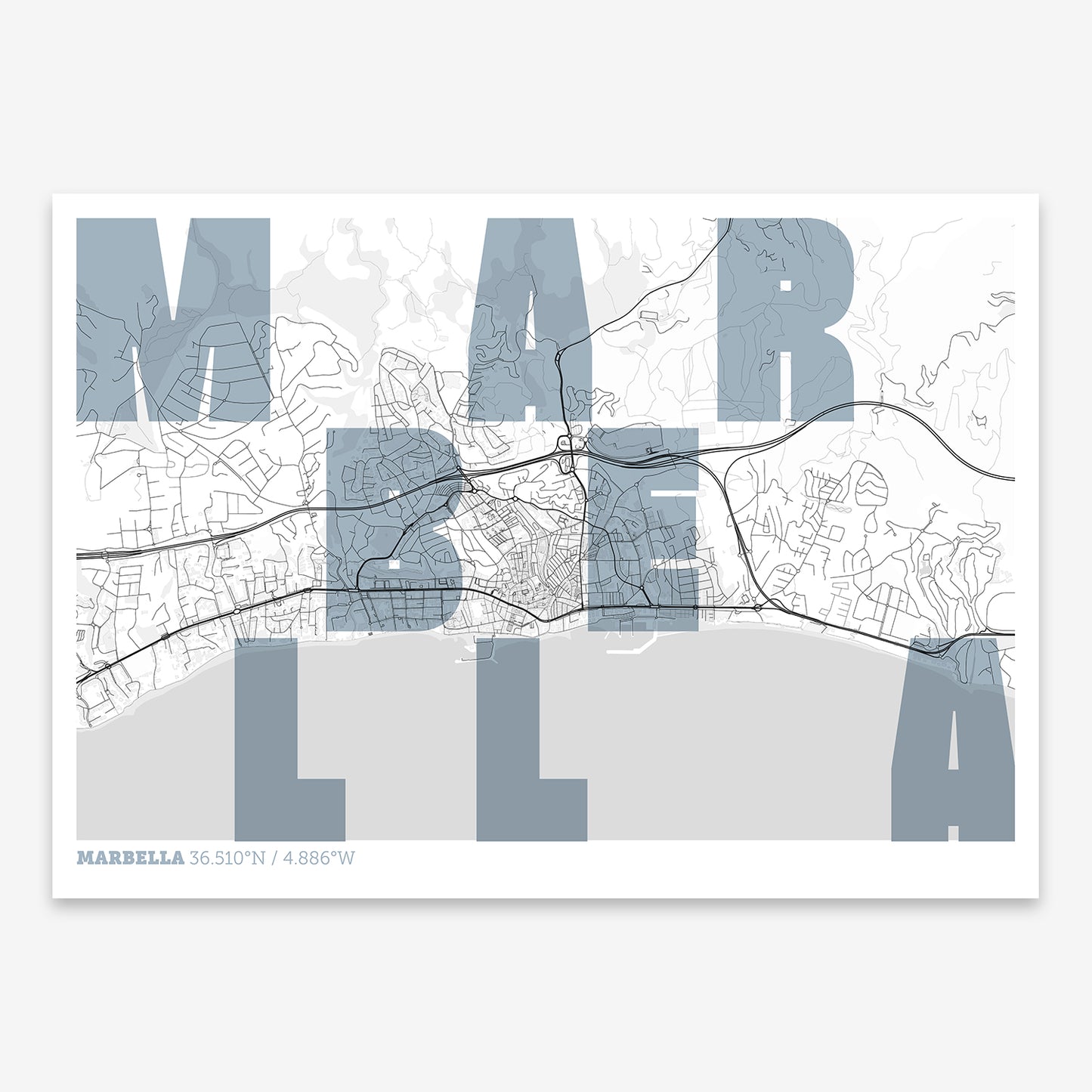 Marbella Map V08 Urban / No Frame / No