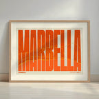 Graphic souvenir of Marbella – Contemporary typographic print