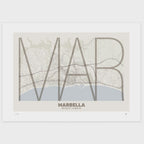 Lámina tipográfica de Marbella – diseño Ultrafina, sin marco sobre papel