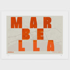 Lámina tipográfica de Marbella – diseño Revoltosa, sin marco sobre papel