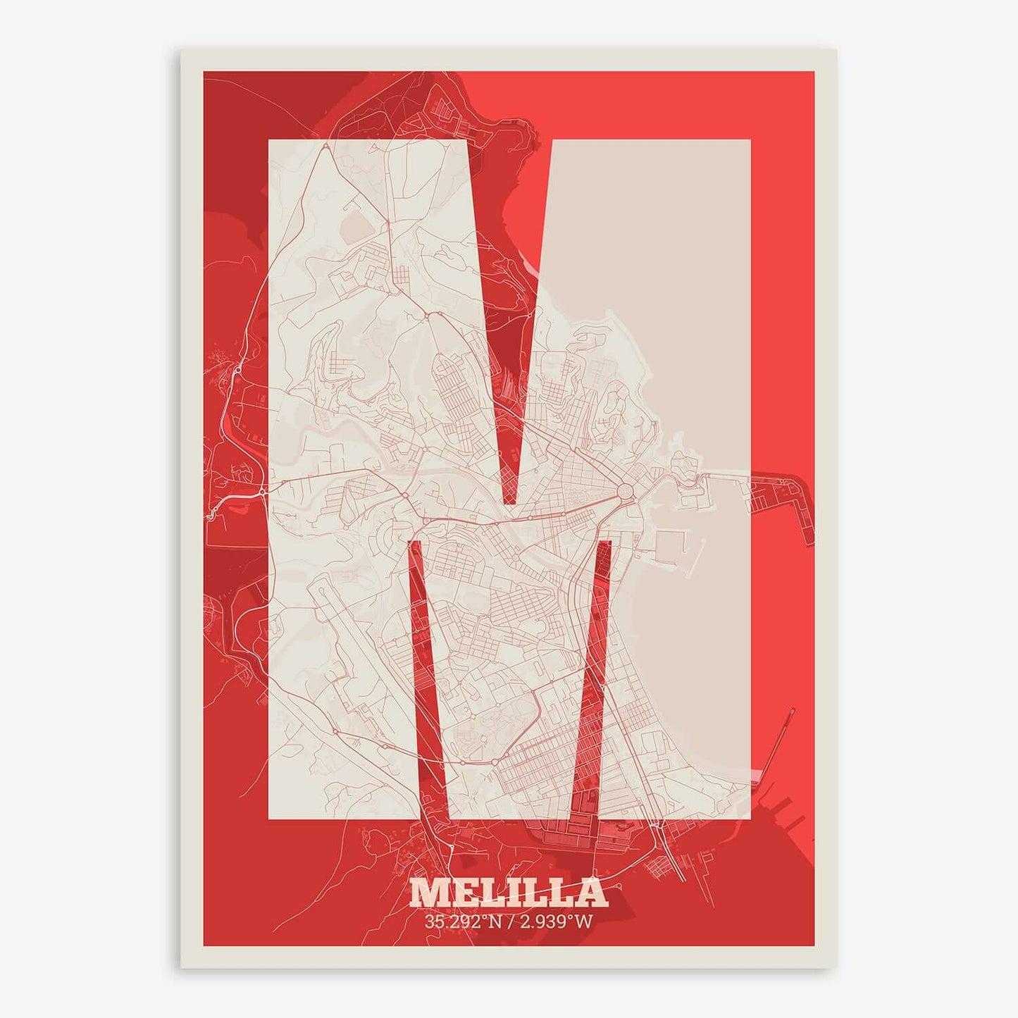 Melilla Map V02 boho