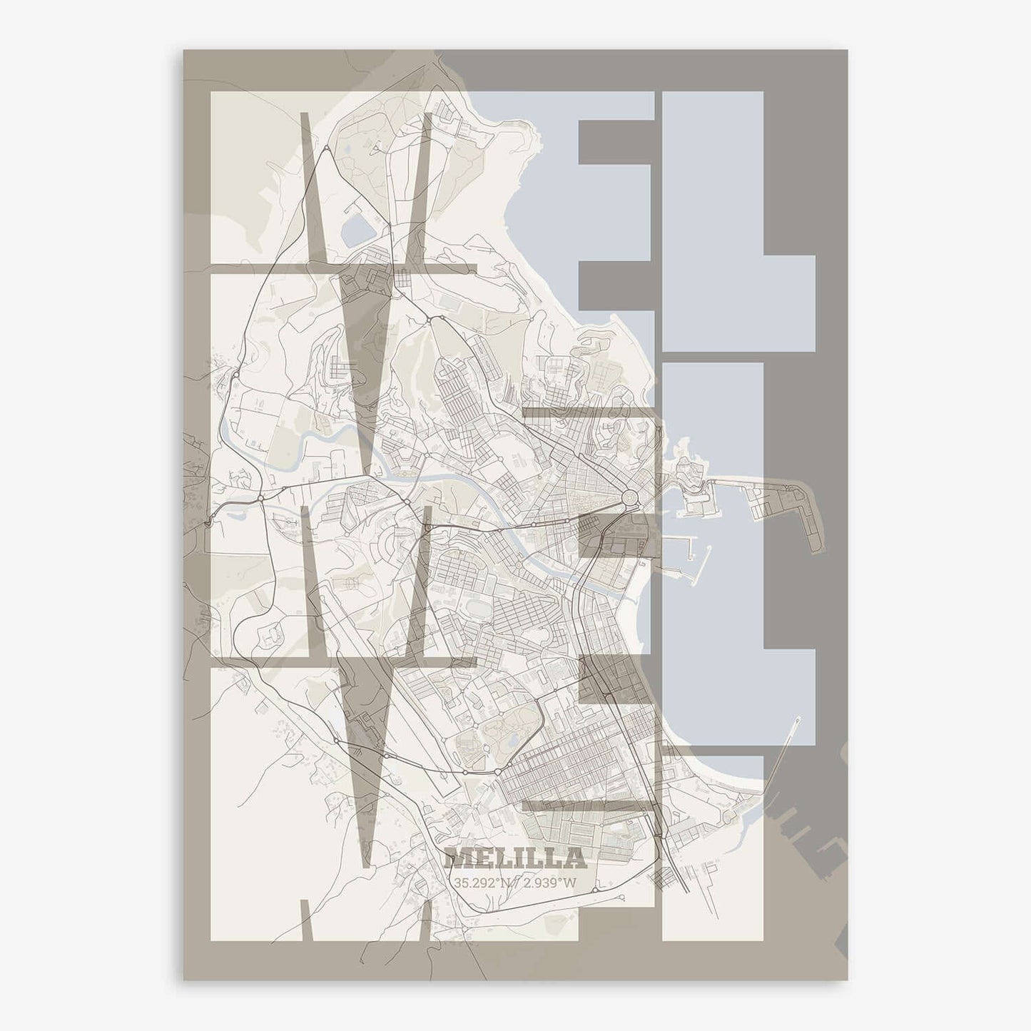 Melilla Map V03 rustic