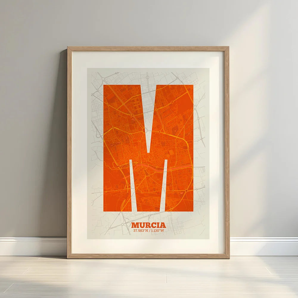 Lámina decorativa de Murcia – Arte tipográfico moderno