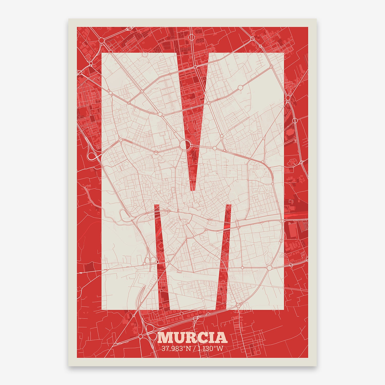 Murcia Map V02 Boho / No Frame / No