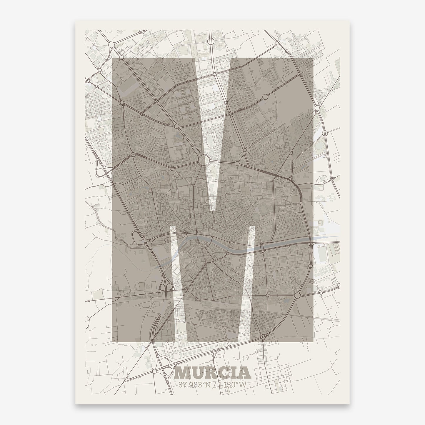 Murcia Map V02 Rustic / No Frame / No