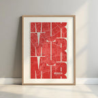 Artistic poster of Murcia with geometric typography - Custom decoration