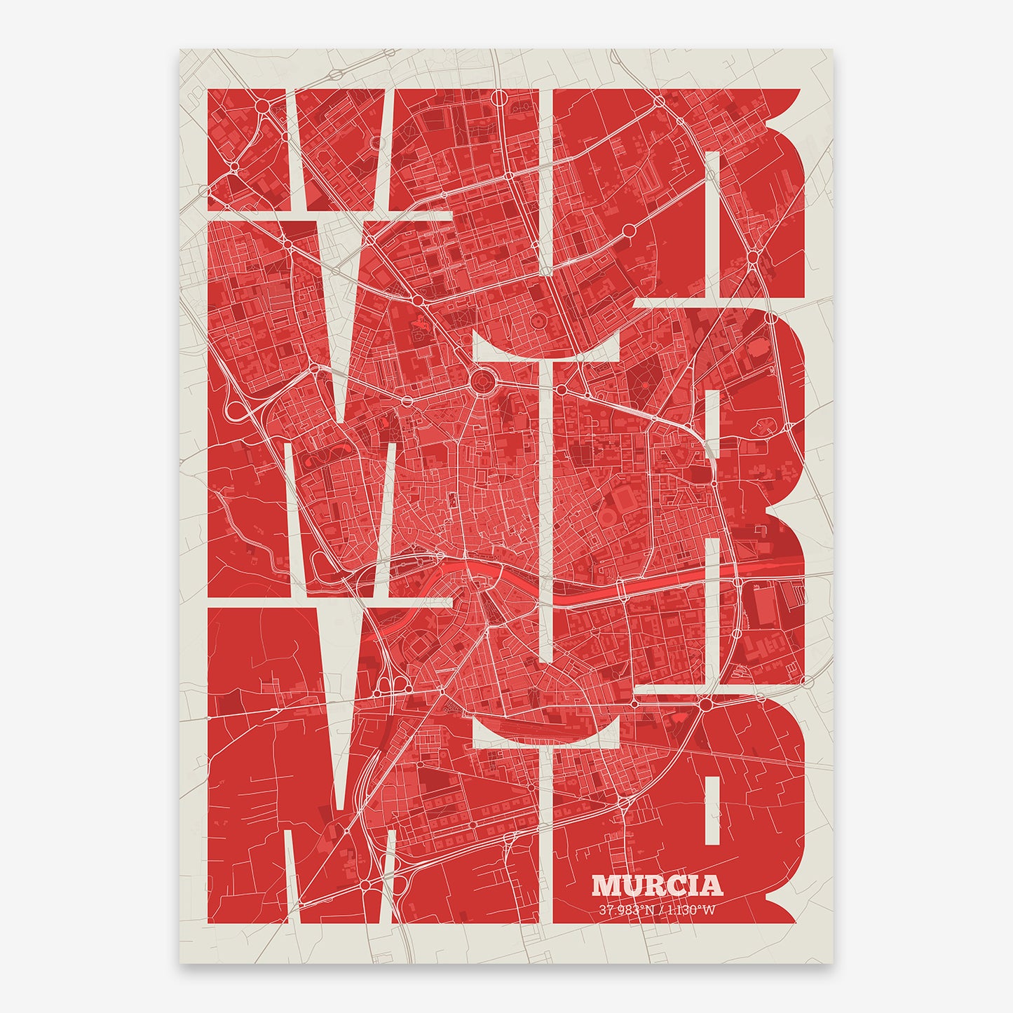 Murcia Map V03 Boho / Frame / Yes