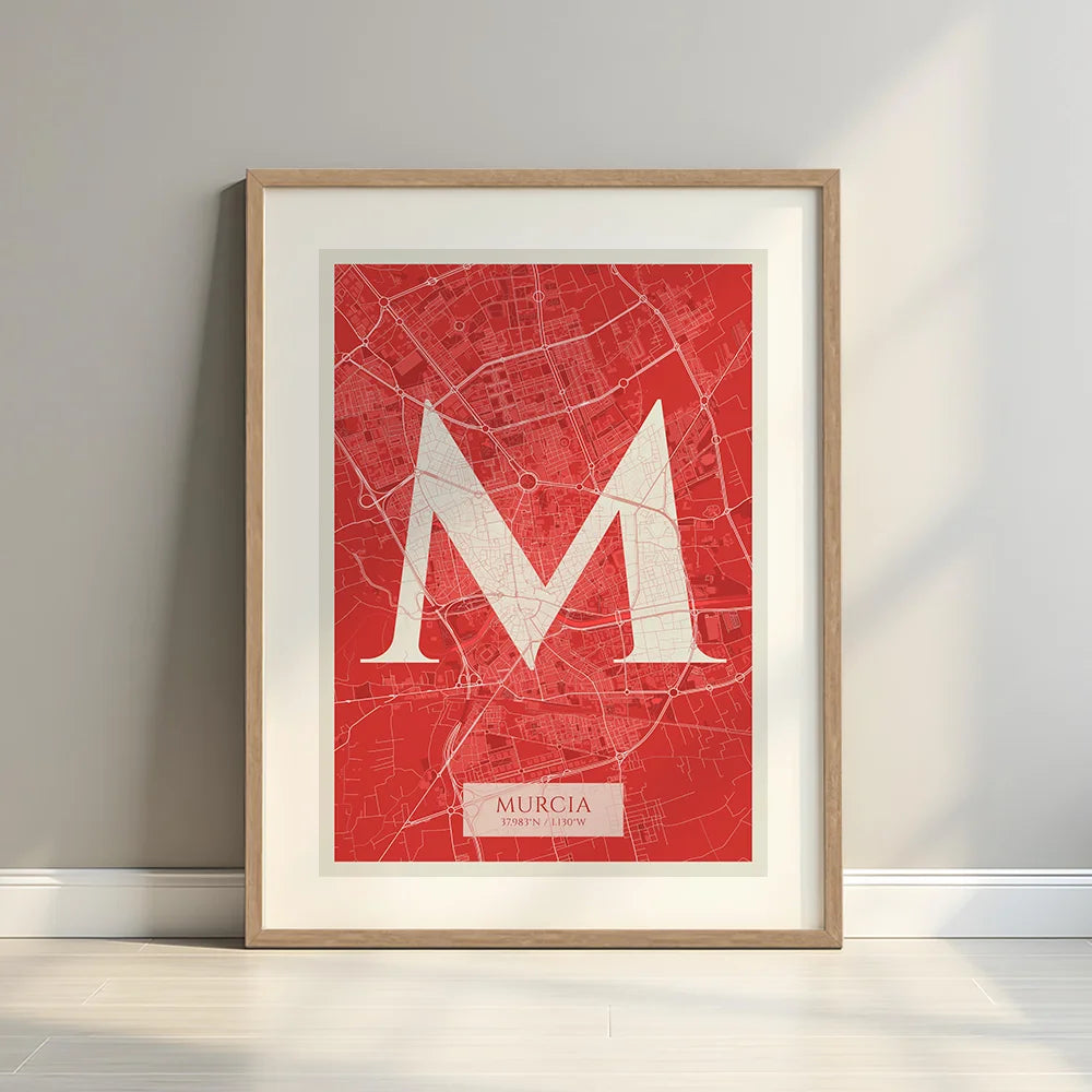 Lámina elegante de Murcia – Póster minimalista y sofisticado