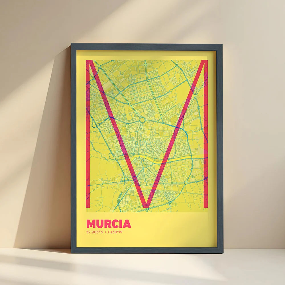 Póster decorativo de Murcia – Arte tipográfico ultrafino