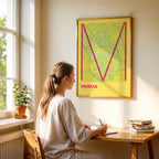 Decorative poster of Murcia – Ultra-thin typographic art