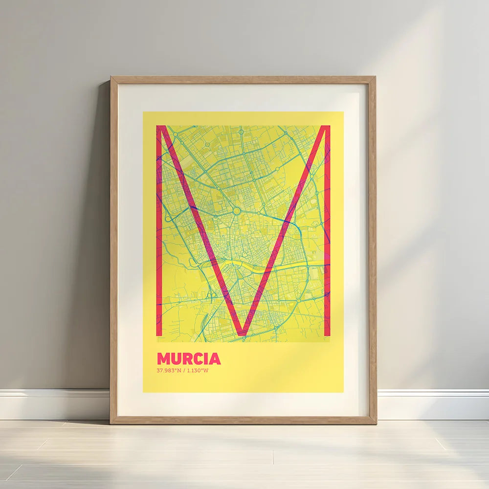 Póster decorativo de Murcia – Arte tipográfico ultrafino