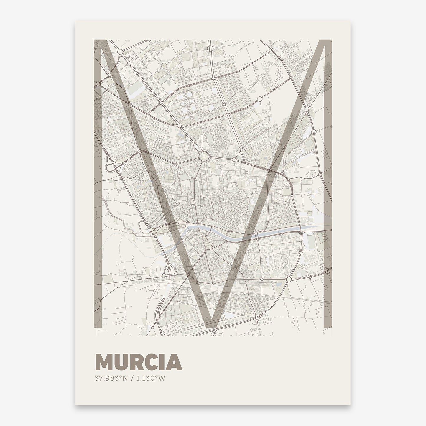 Murcia Map V07 Rustic / No Frame / No