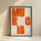 Creative print of Murcia – Graphic design and typography on a map