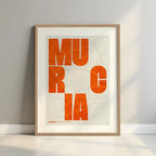Creative print of Murcia – Graphic design and typography on a map