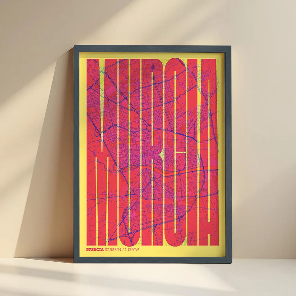 Recuerdo gráfico de Murcia – Lámina tipográfica contemporánea