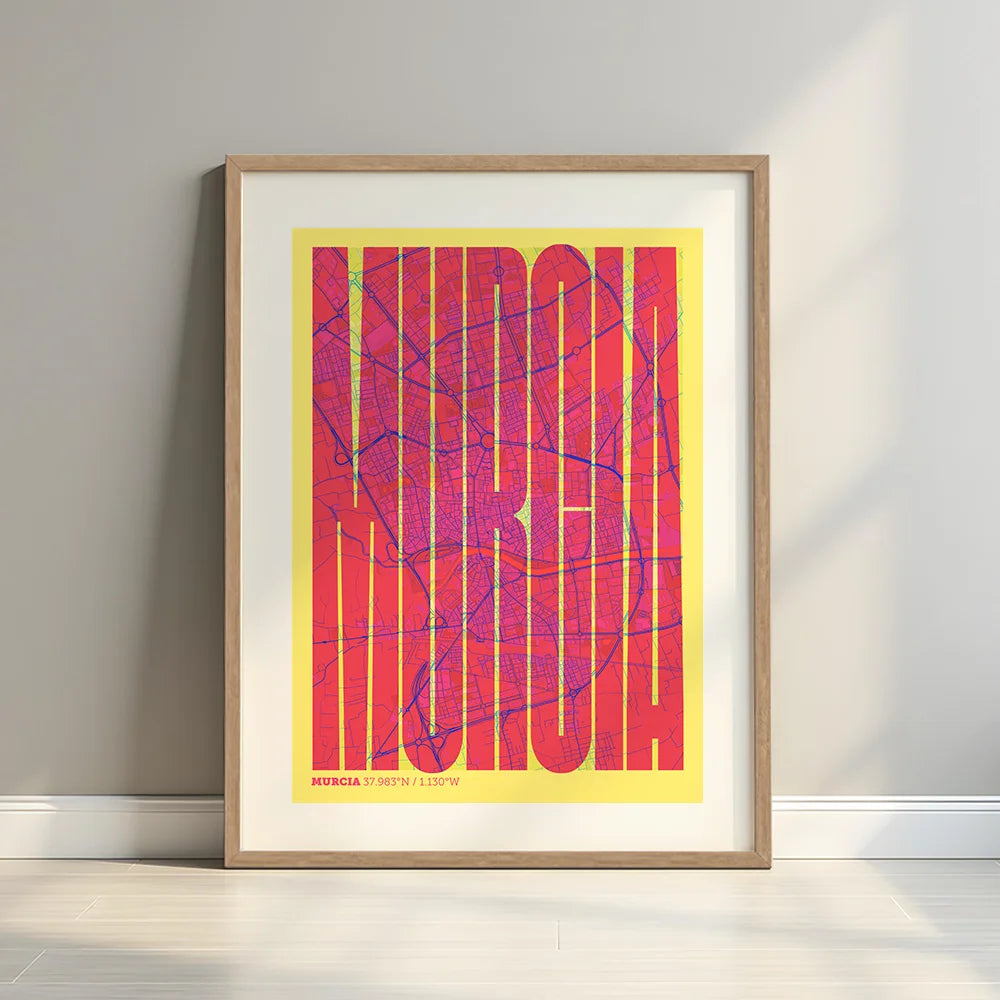 Recuerdo gráfico de Murcia – Lámina tipográfica contemporánea