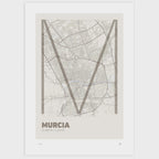 Lámina tipográfica de Murcia – diseño Ultrafina, sin marco sobre papel
