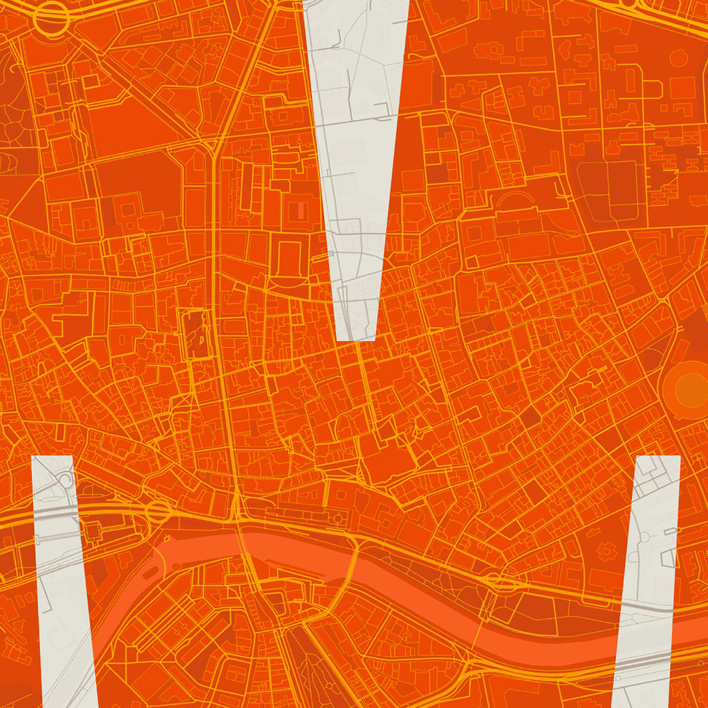 Detalle de la lámina tipográfica de Murcia, textura del papel Giclée