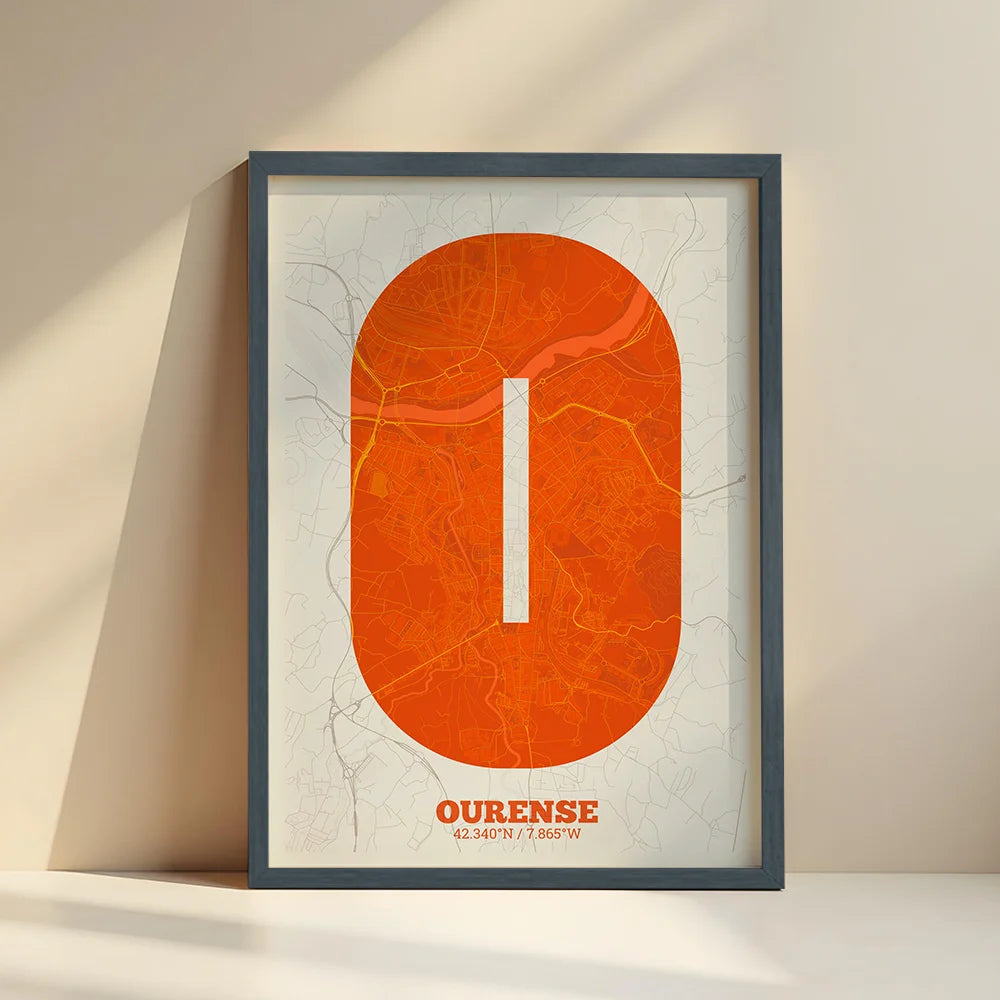 Lámina decorativa de Ourense – Arte tipográfico moderno