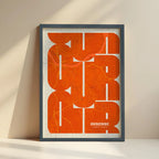 Póster artístico de Ourense con tipografía geométrica - Decoración personalizada