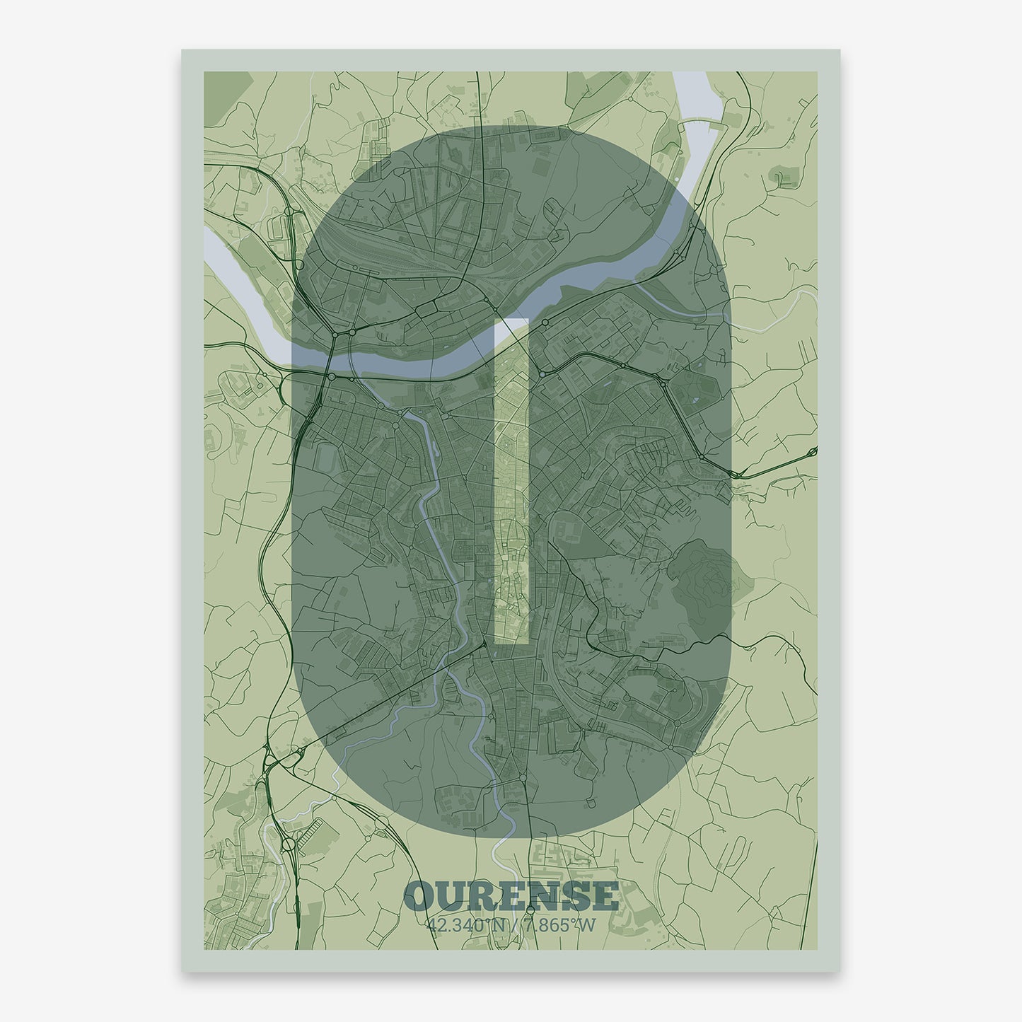 Ourense Map V02 Kyoto / No Frame / No