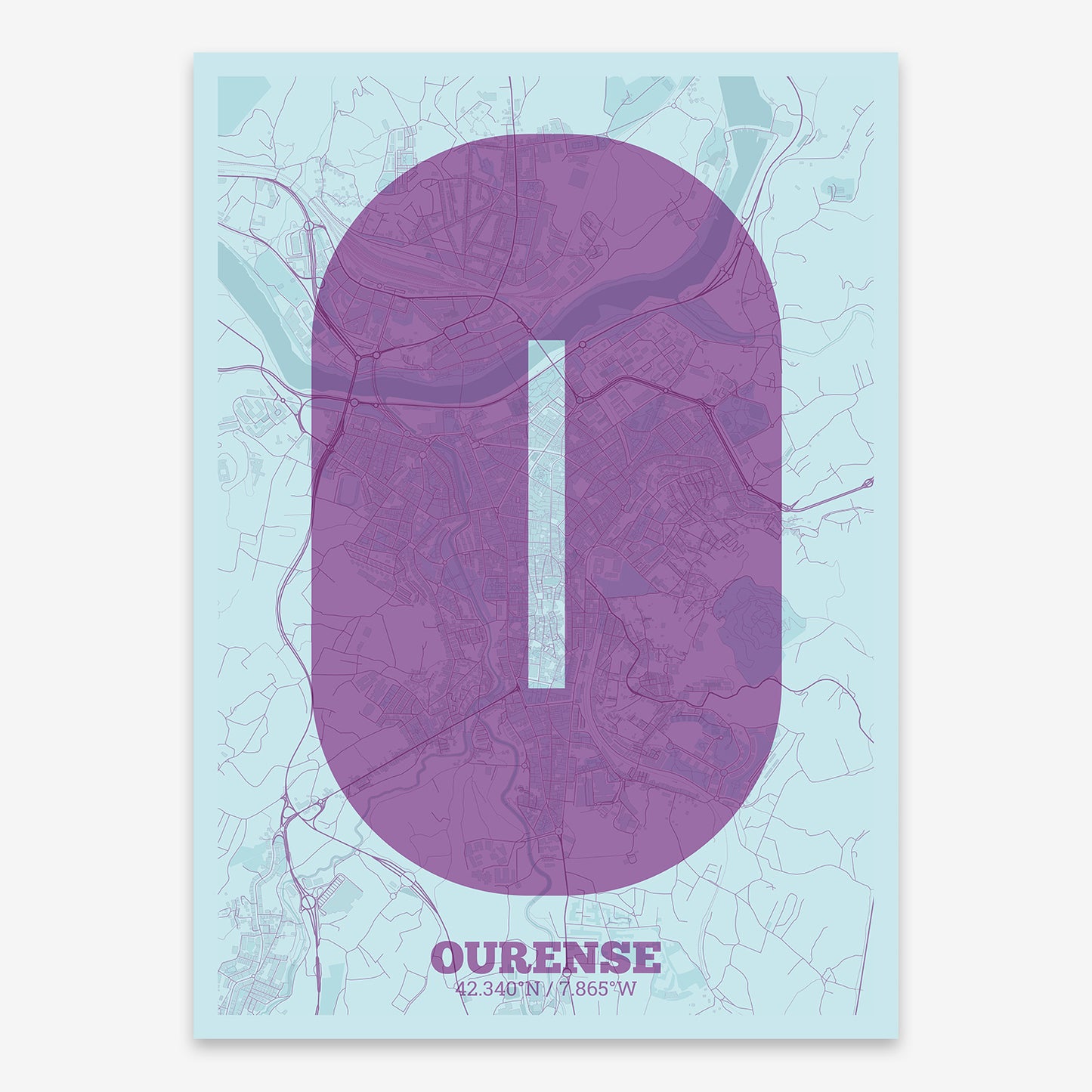 Ourense Map V02 Shabby / No Frame / No