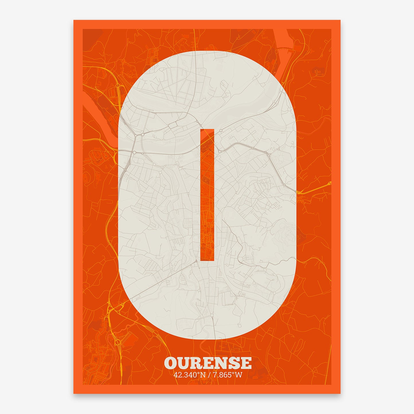 Ourense Map V02 Tribal / Frame / Yes