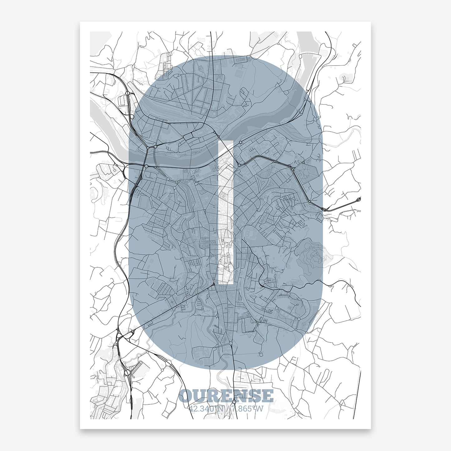 Ourense Map V02 Urban / No Frame / No