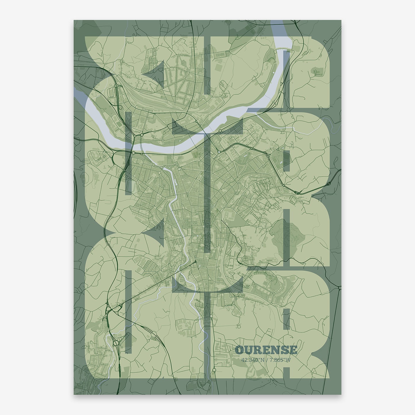 Ourense Map V03 Kyoto / No Frame / No