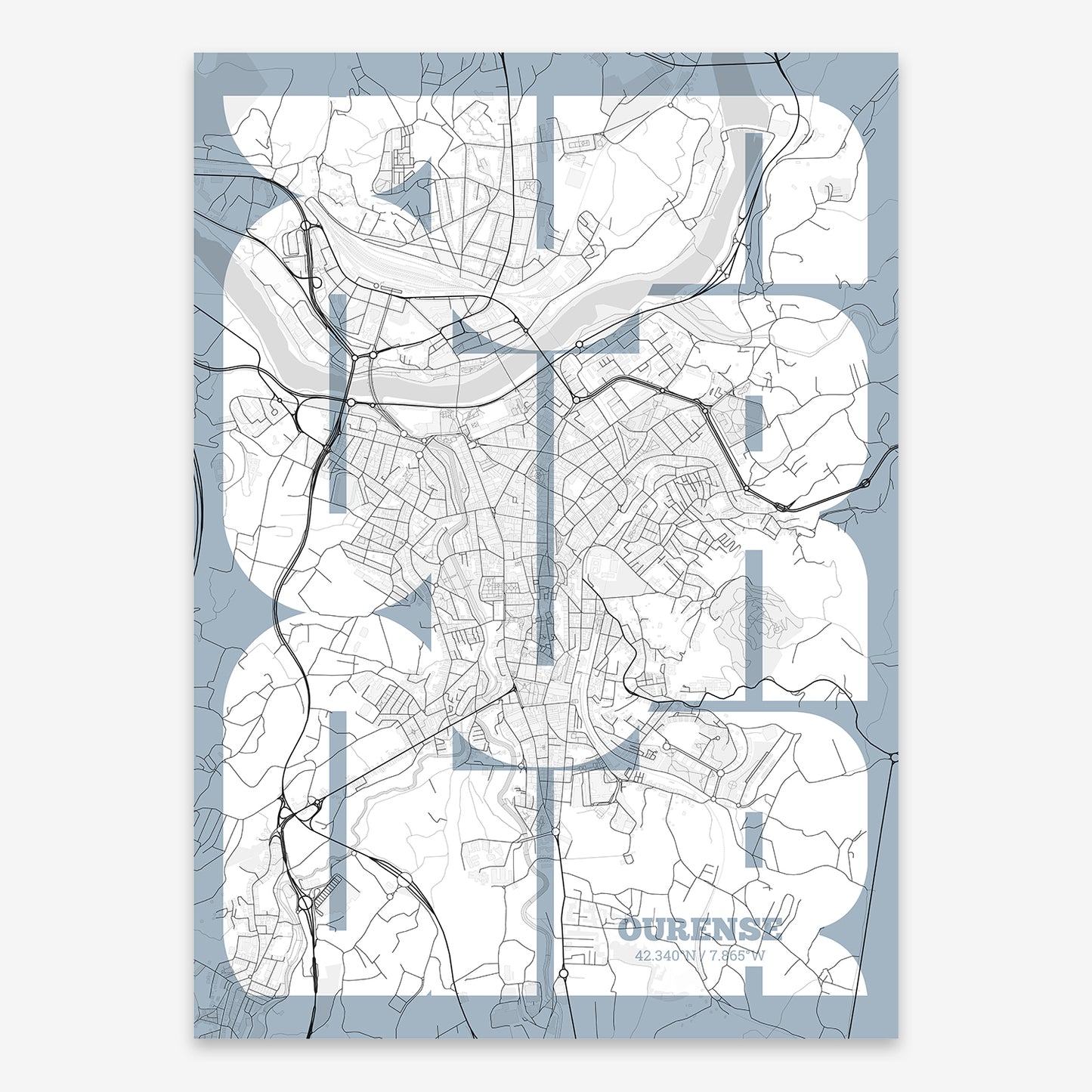 Ourense Map V03 Urban / No Frame / No