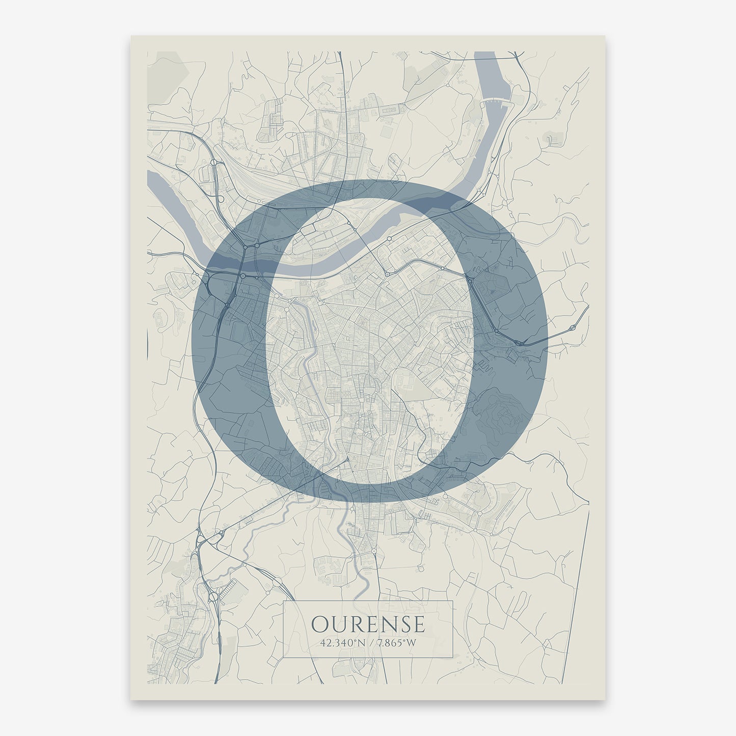 Ourense Map V06 Seaside / No Frame / No