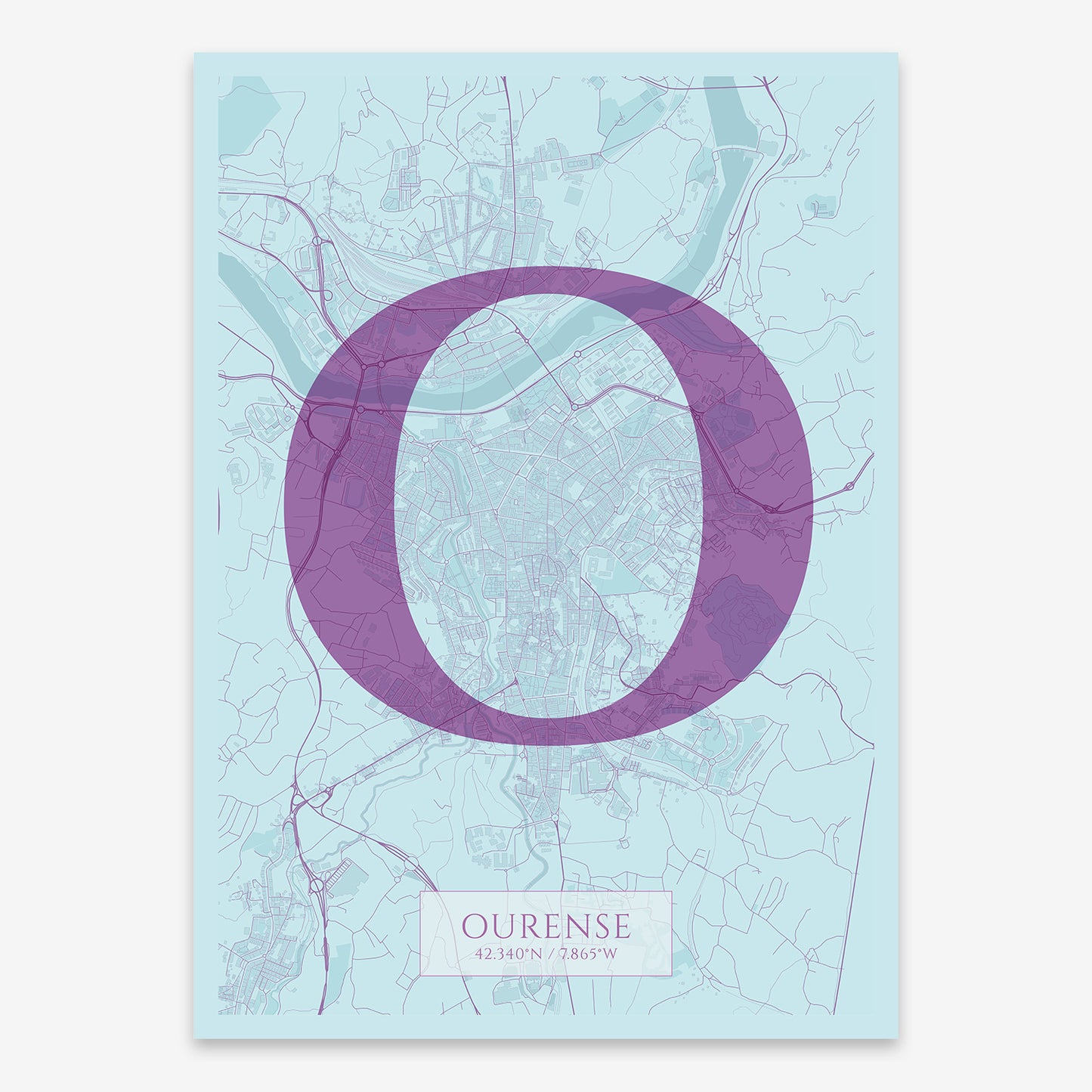 Ourense Map V06 Shabby / No Frame / No