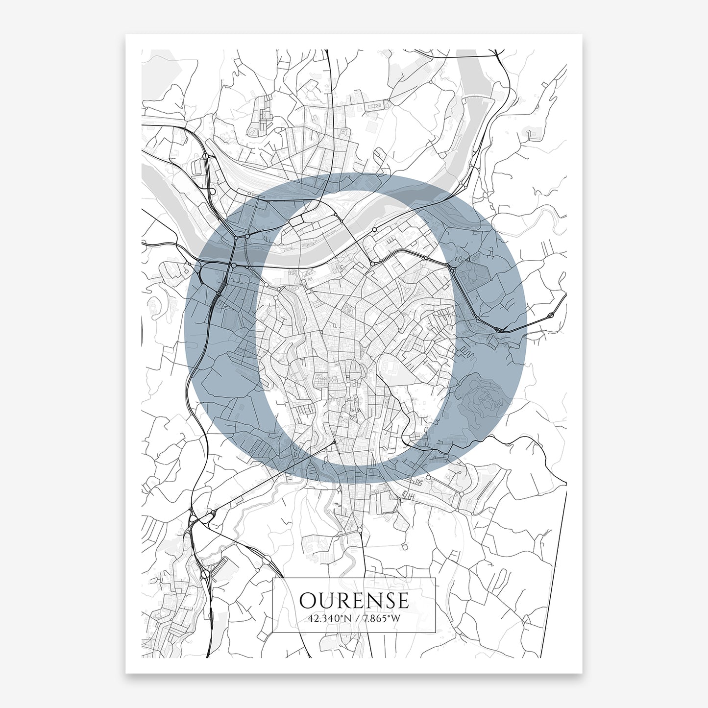 Ourense Map V06 Urban / No Frame / No