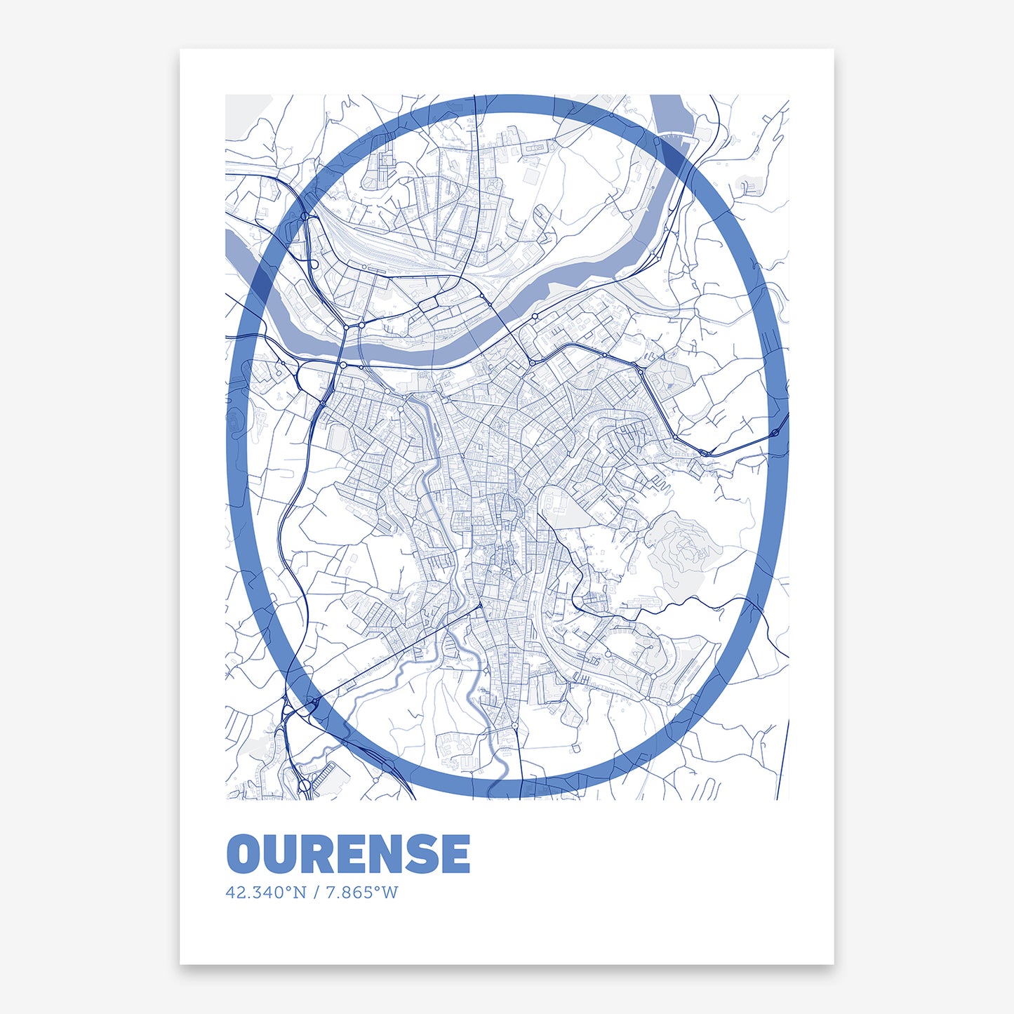 Ourense Map V07 Med / No Frame / No