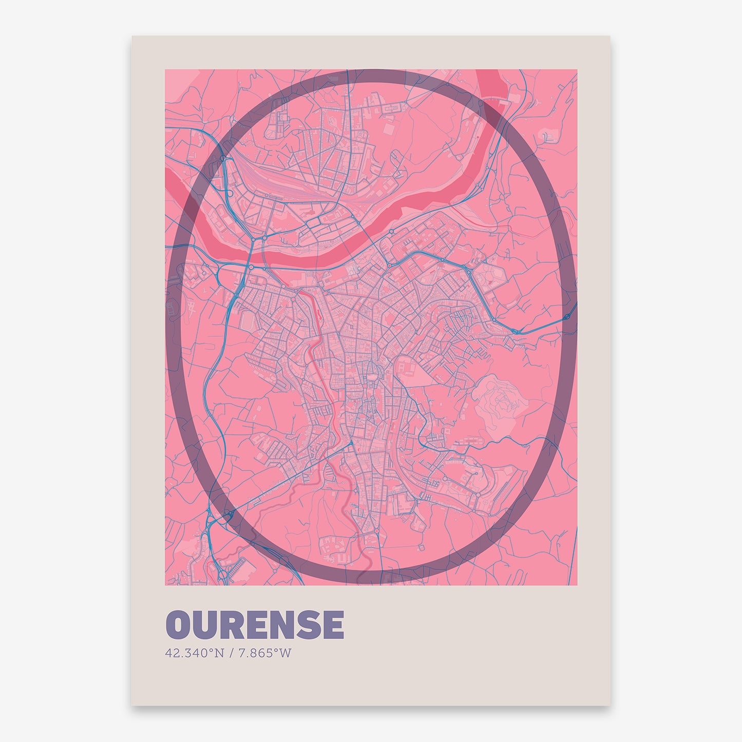 Ourense Map V07 Tuscan / No Frame / No